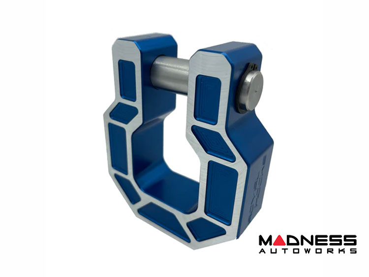 Jeep Gladiator JT Billet D-Ring - Royal Show Shackle - Aluminum - Blue w/ Machined Face - Single